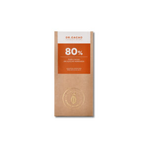 Tableta chocolate natural 80% sin azucar - DR CACAO